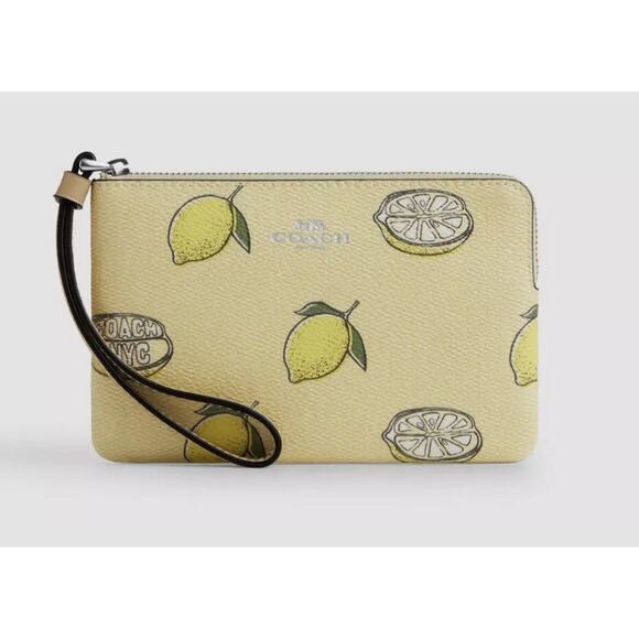 COACH Lemon Corner Zip Wristlet NWT - Picture 1 of 3